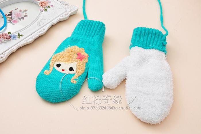 2013 Korean blonde girl cute double gloves 2013 Korean blonde girl cute double gloves