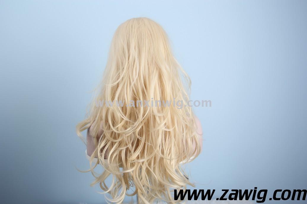 Anxin Long Water Wave Wig No Bangs Blonde For Women Daily Use Party Wig Anxin Long Water Wave Wig No Bangs Blonde For Women Daily Use Party Wig