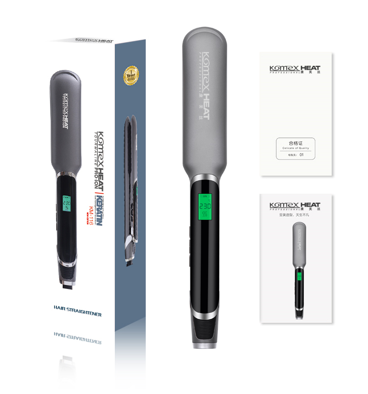 Private Label Hair Straightener LCD Display and 45W Power Curling Iron Portable Ceramic Plate 
