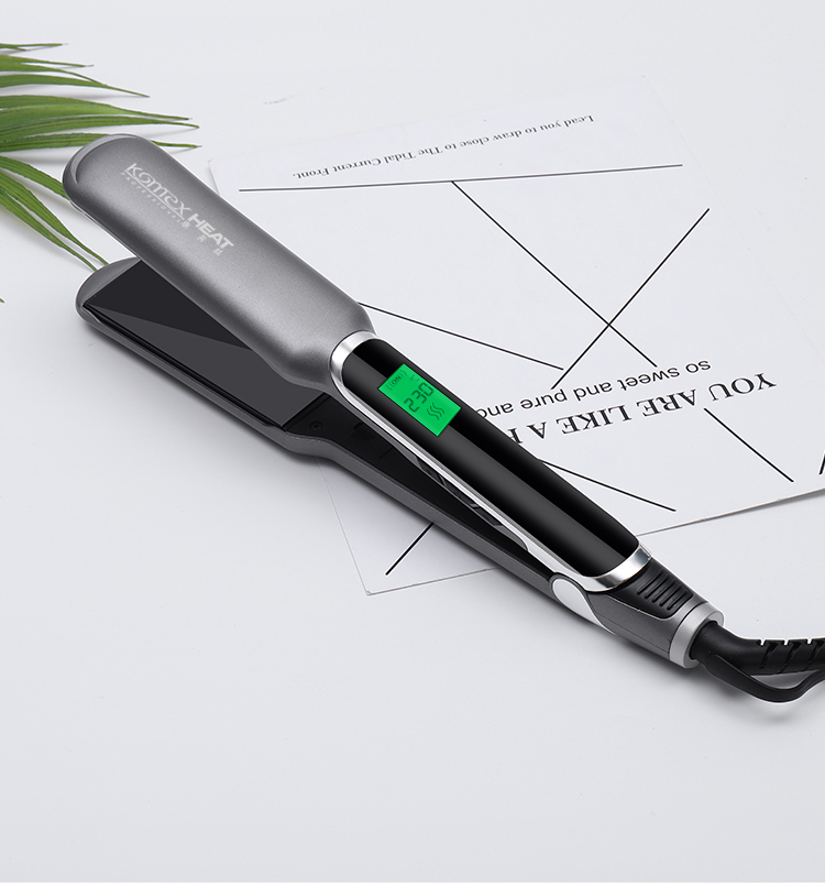 Private Label Hair Straightener LCD Display and 45W Power Curling Iron Portable Ceramic Plate 