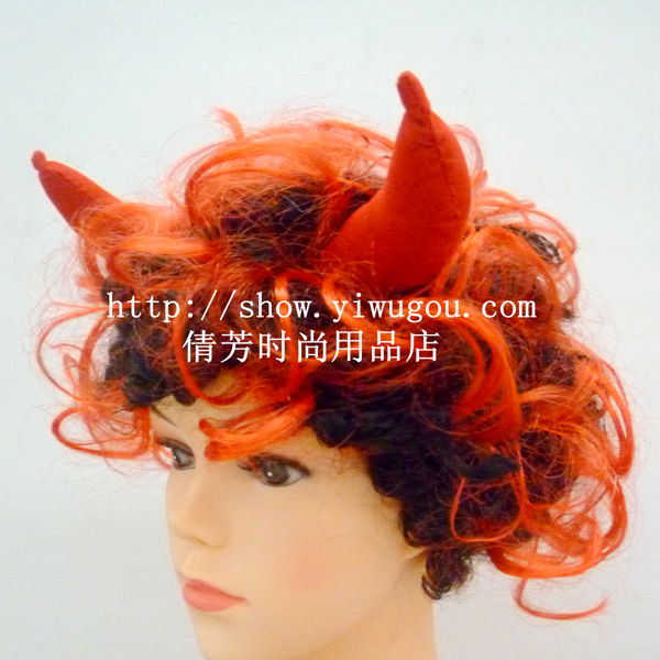 Ox horn short wig,Halloween wig Ox horn short wig,Halloween wig