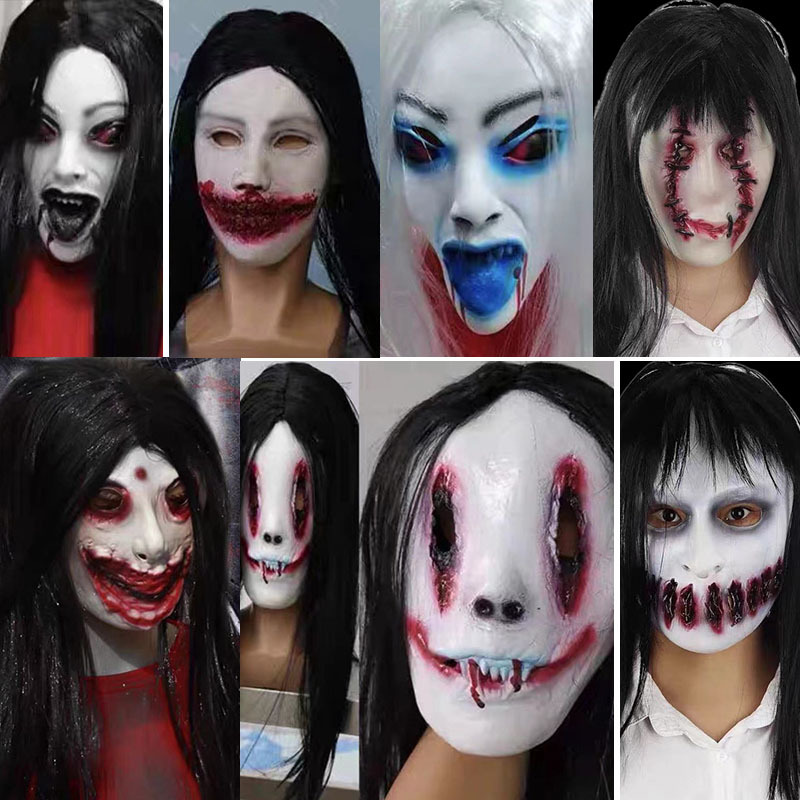Halloween Script Killing Horror Mask Headgear Scary Ghost Wig Props Room Escape Zombie Female Ghost Mask Halloween Script Killing Horror Mask Headgear Scary Ghost Wig Props Room Escape Zombie Female Ghost Mask