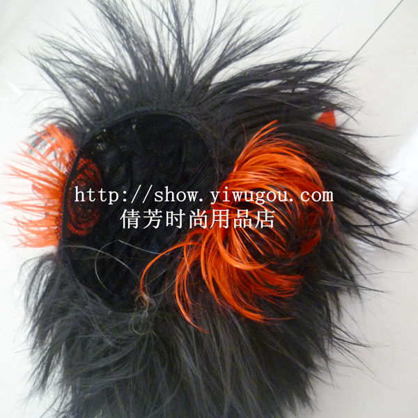 Halloween wig,Ox horn short wig,party wig,hair Halloween wig,Ox horn short wig,party wig,hair