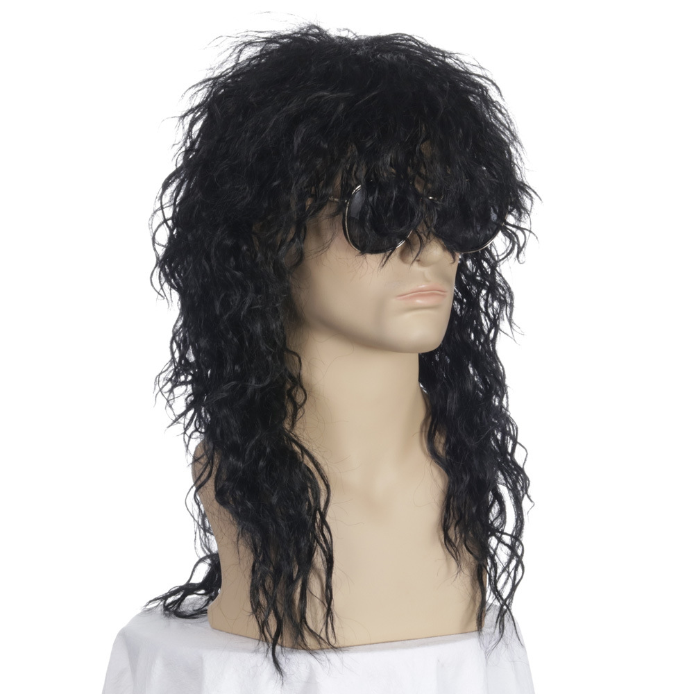 Cross-Border European and American Style Wig Rock Heavy Metal Party Halloween Wig Long Curly Hair Chemical Fiber Wig Male Spot Cross-Border European and American Style Wig Rock Heavy Metal Party Halloween Wig Long Curly Hair Chemical Fiber Wig Male Spot