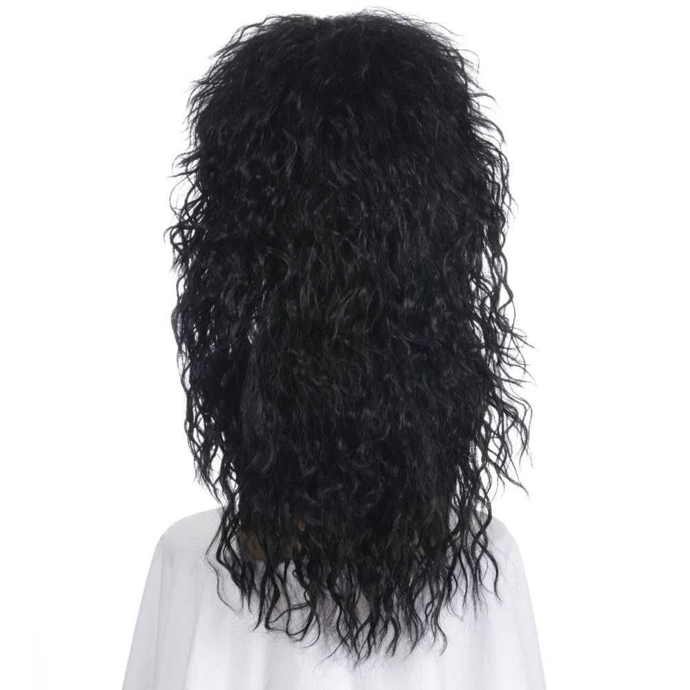 Cross-Border European and American Style Wig Rock Heavy Metal Party Halloween Wig Long Curly Hair Chemical Fiber Wig Male Spot Cross-Border European and American Style Wig Rock Heavy Metal Party Halloween Wig Long Curly Hair Chemical Fiber Wig Male Spot