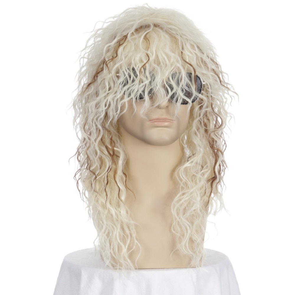 Cross-Border European and American Style Wig Rock Heavy Metal Party Halloween Wig Long Curly Hair Chemical Fiber Wig Male Spot Cross-Border European and American Style Wig Rock Heavy Metal Party Halloween Wig Long Curly Hair Chemical Fiber Wig Male Spot