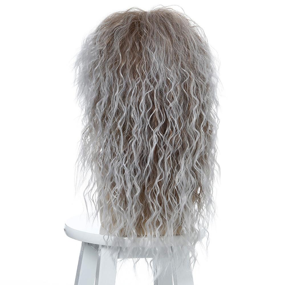 Cross-Border European and American Style Wig Rock Heavy Metal Party Halloween Wig Long Curly Hair Chemical Fiber Wig Male Spot Cross-Border European and American Style Wig Rock Heavy Metal Party Halloween Wig Long Curly Hair Chemical Fiber Wig Male Spot