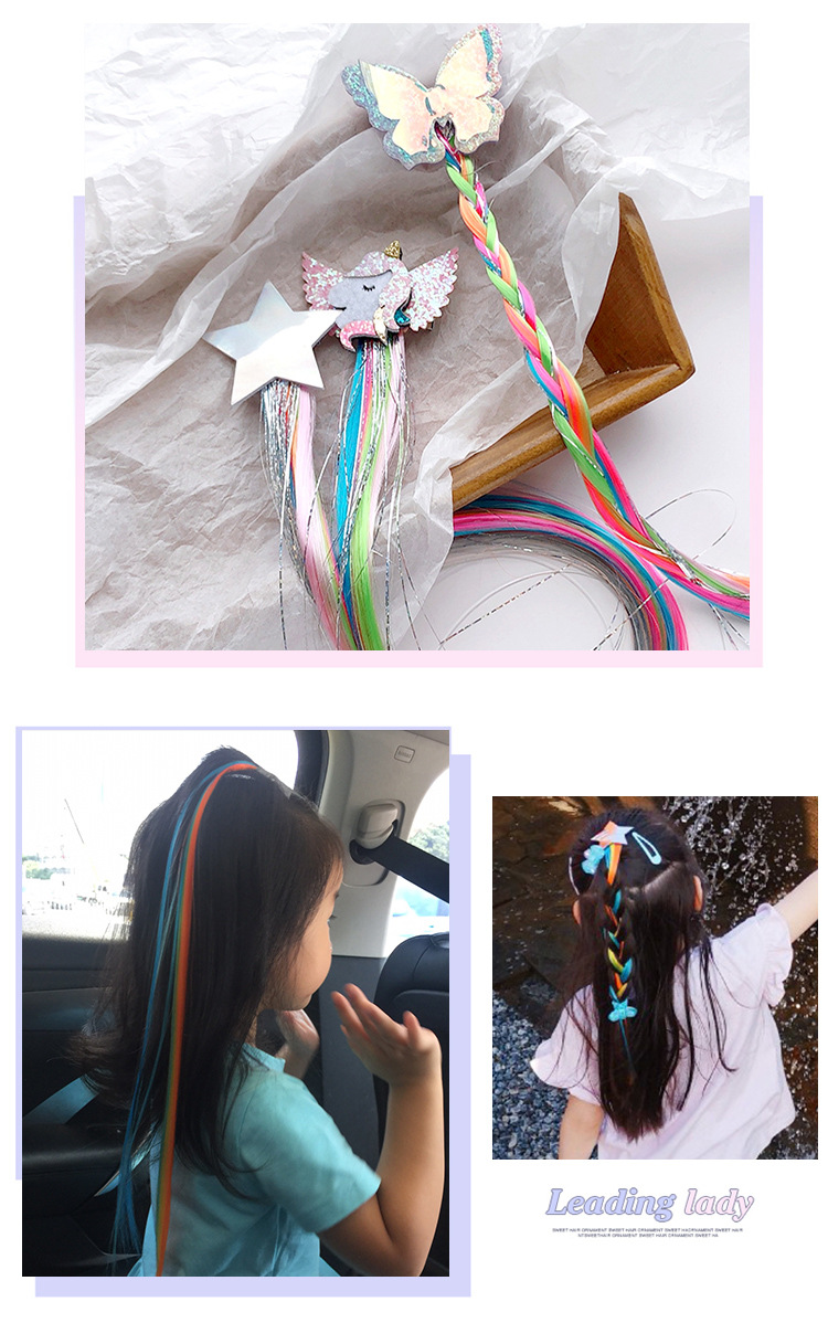 Butterfly Star Colorful Wig Hairpin Korean Child Girl Princess Fairy Style Hair Accessories Headdress Clip Cute Baby Butterfly Star Colorful Wig Hairpin Korean Child Girl Princess Fairy Style Hair Accessories Headdress Clip Cute Baby