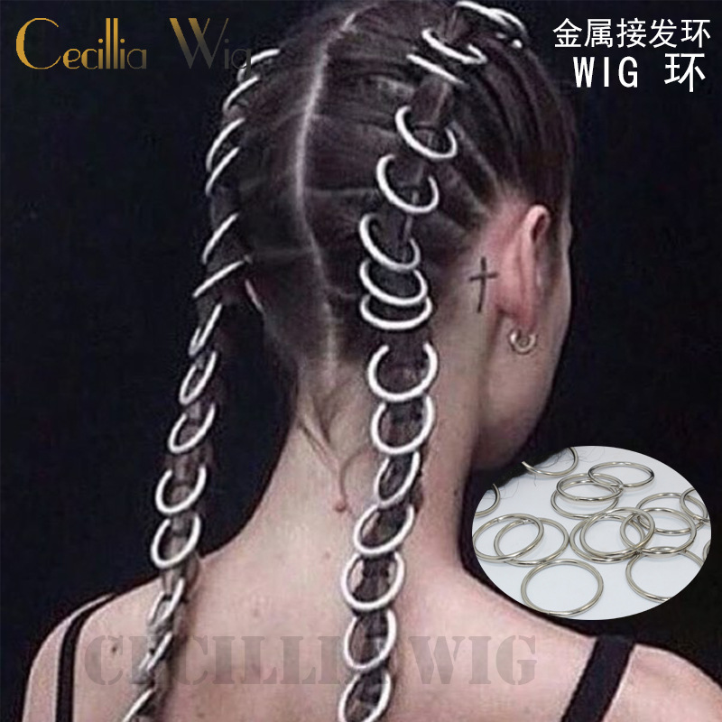 Two Braid Cool DIY New Dreadlocks Hair Extension Ring Accessories san gu bian Hoop Macrocyclic jie fa kou Braid Two Braid Cool DIY New Dreadlocks Hair Extension Ring Accessories san gu bian Hoop Macrocyclic jie fa kou Braid