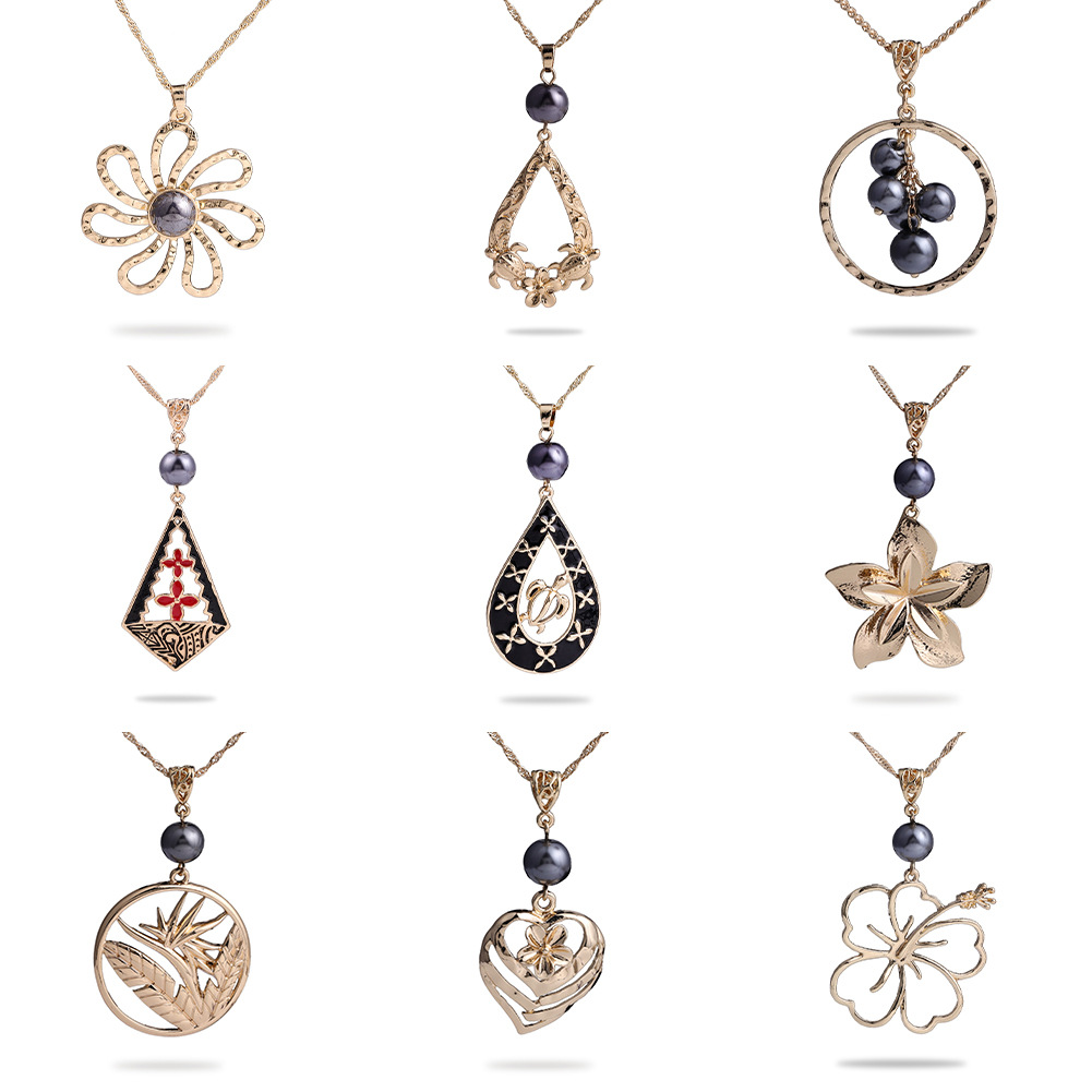 European and American Entry Lux Niche Retro Women&#039;s Geometric Independent Packaging Water Wave Chain Body Printed Pearl Full Diamond Necklace