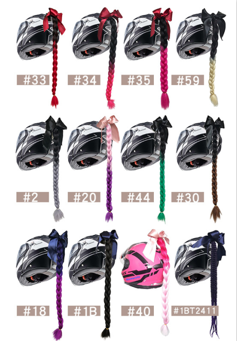 Handmade Braid Motorcycle Helmet Braid Motorcycle Helmet Wig Accessories African Wig Chemical Fiber Braid Multicolor