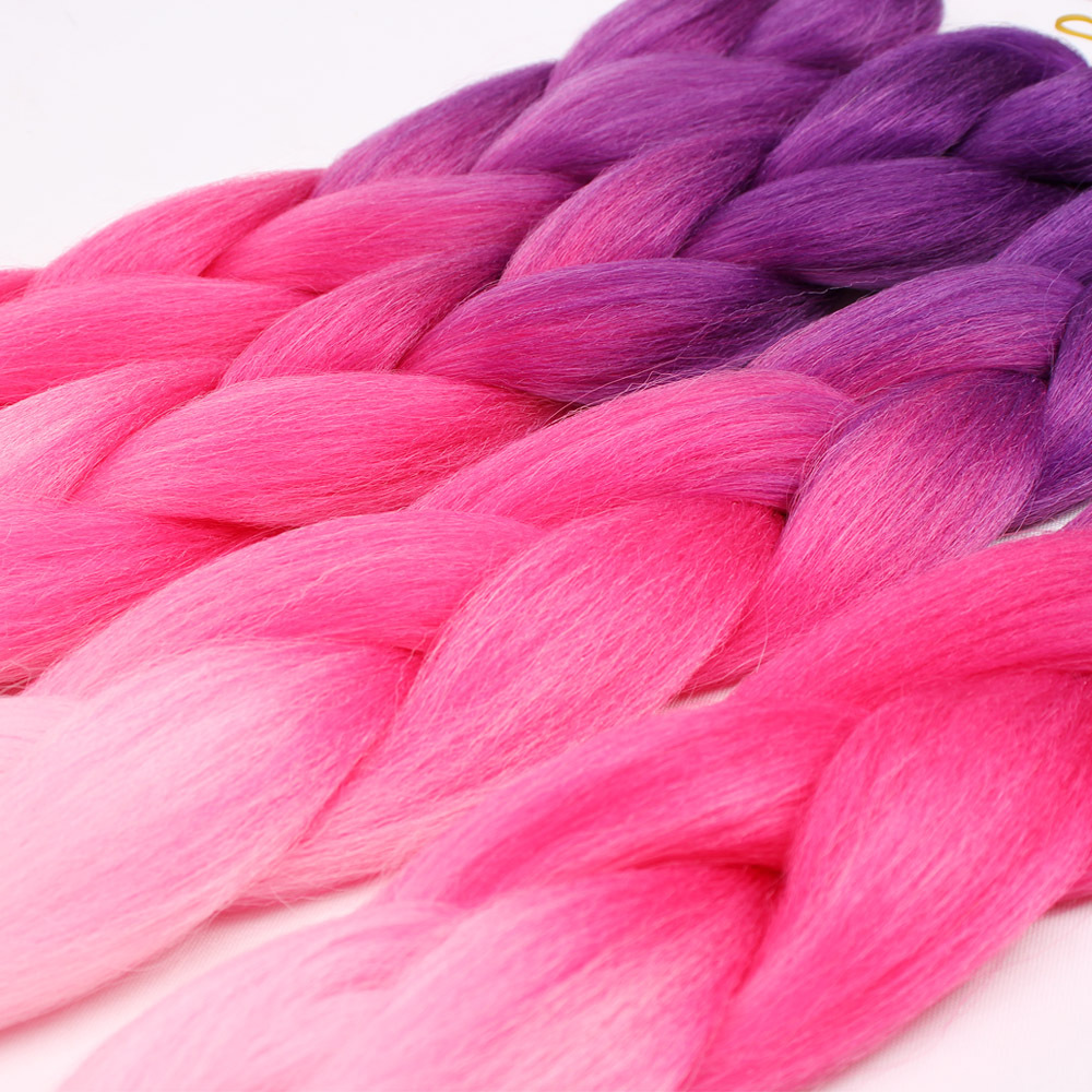 African Wig Dreadlock Monochrome Gradient Color Human Hair Extensions Color Chemical Fiber Big Braids
