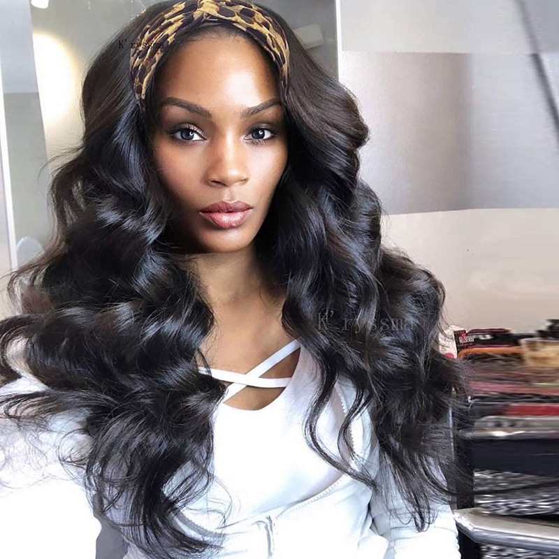  Wig Xuchang Wig European and American Big Wave Turban Wig Female Headband Wigs Hair Band Wig Head Cover Body Wave Hair