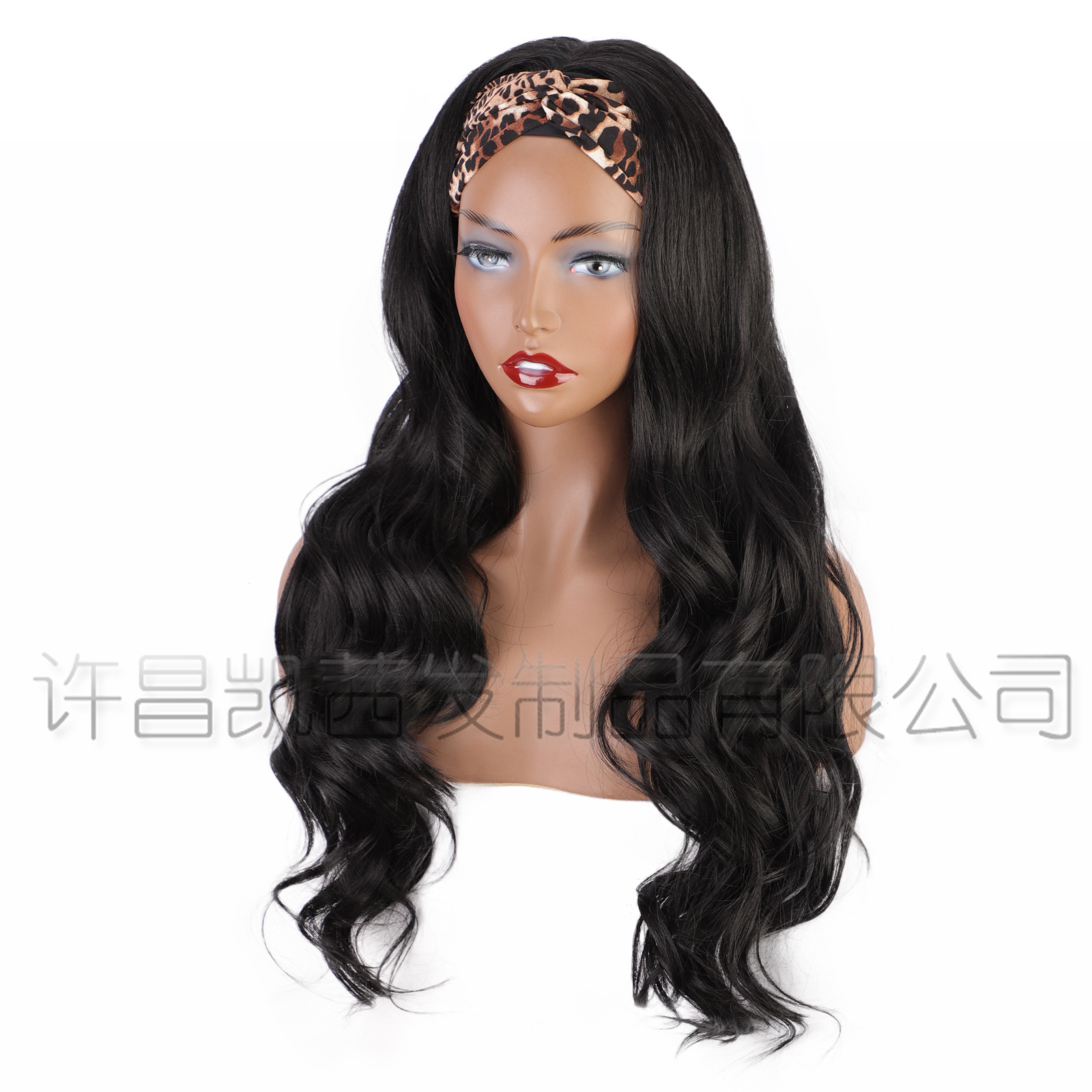  Wig Xuchang Wig European and American Big Wave Turban Wig Female Headband Wigs Hair Band Wig Head Cover Body Wave Hair