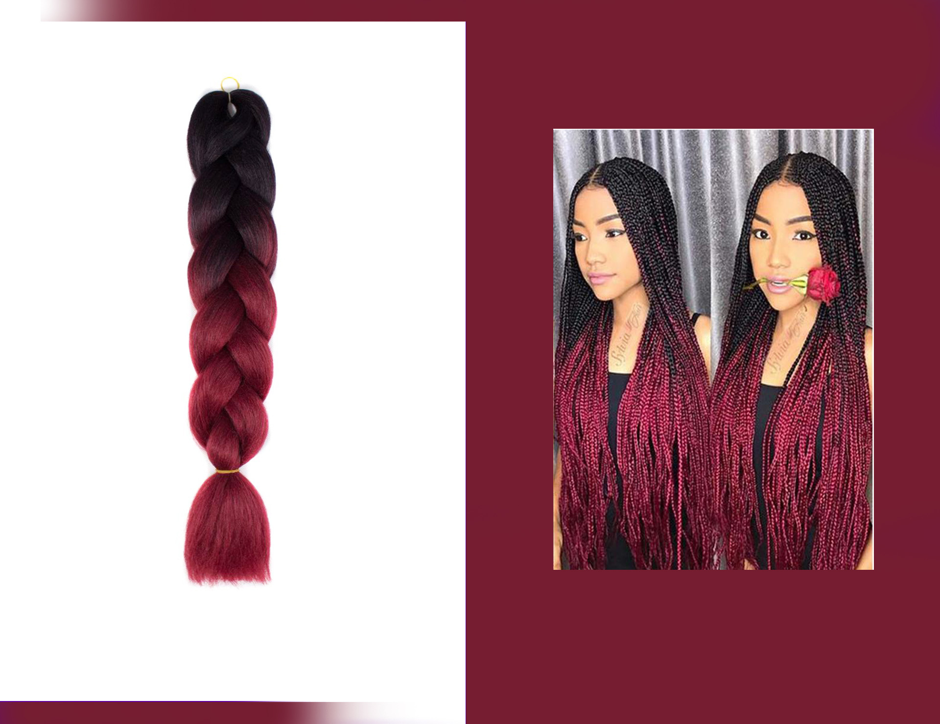 Big Braids African Wig Braid Gradient Dreadlock Big Braids African Wig Braid Gradient Dreadlock