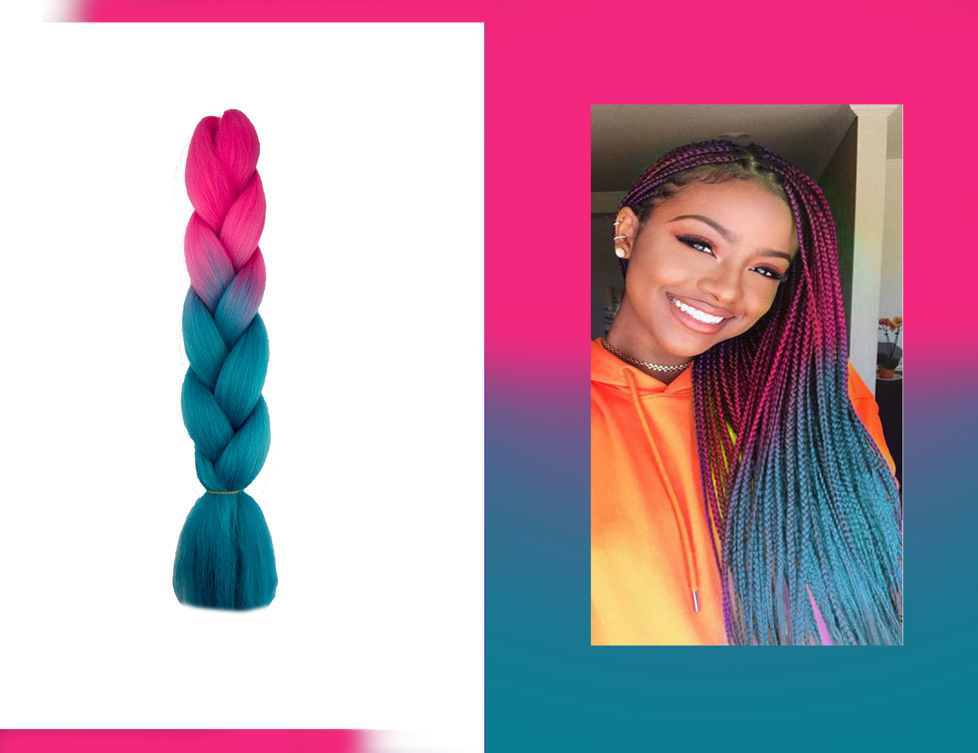 Big Braids African Wig Braid Gradient Dreadlock Big Braids African Wig Braid Gradient Dreadlock