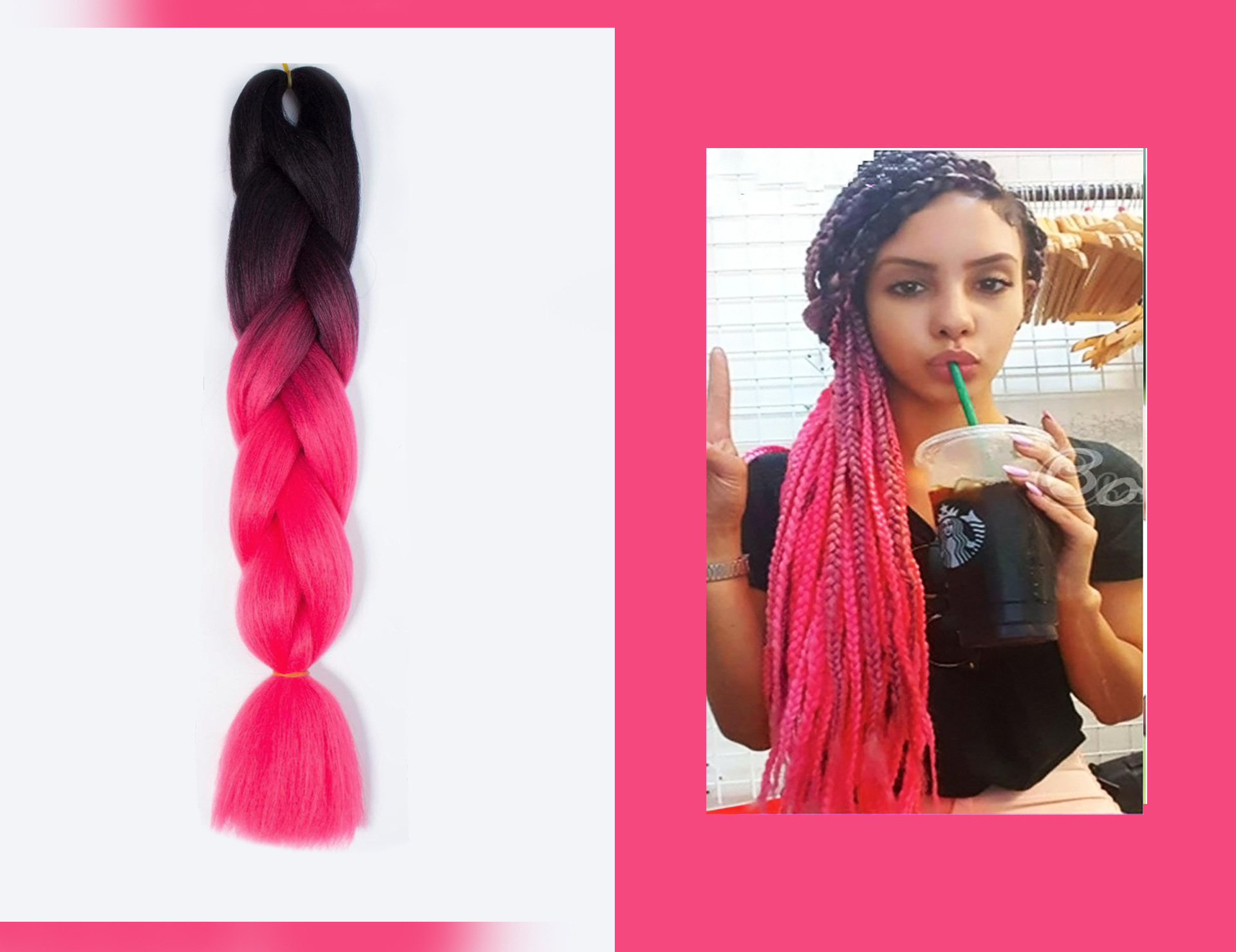 Big Braids African Wig Braid Gradient Dreadlock Big Braids African Wig Braid Gradient Dreadlock