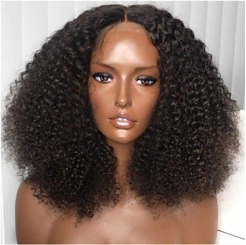 AliExpress Foreign Trade African Wig Ladies Black Small Curly MidLength Wig Headwear Short Curly Hair Whole