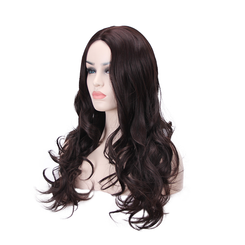 Amazon Medium African Wig European and American Ladies Long Curly Hair Matte High-Temperature Fiber Big Wave Wig Rose Intranet