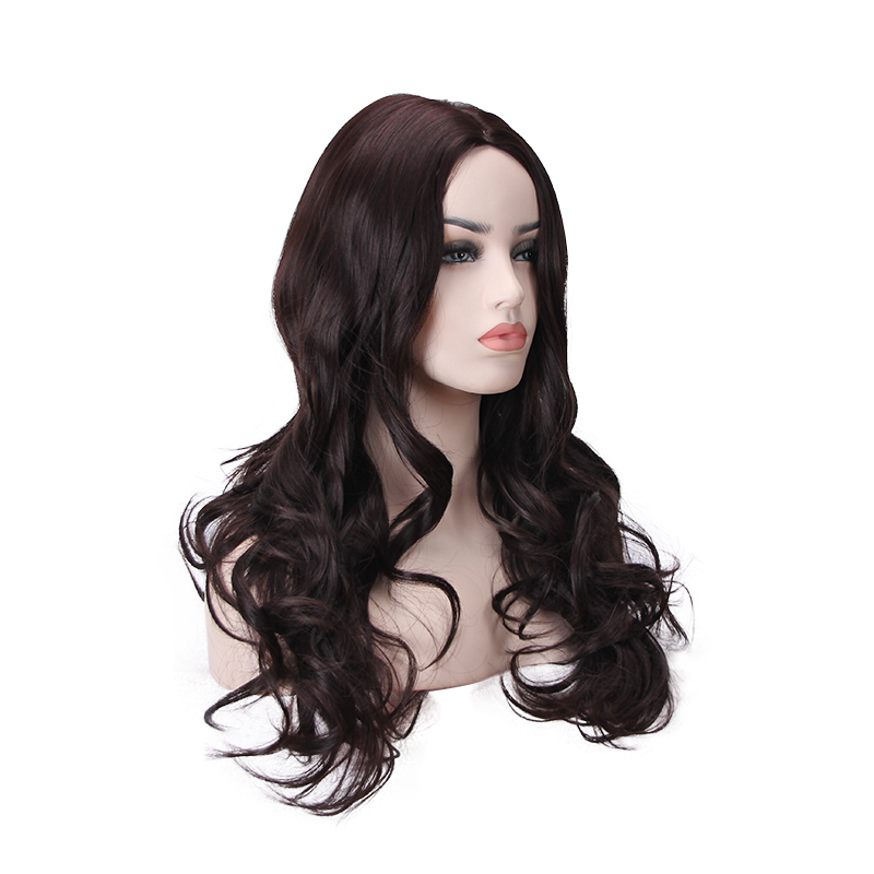 Amazon Medium African Wig European and American Ladies Long Curly Hair Matte High-Temperature Fiber Big Wave Wig Rose Intranet