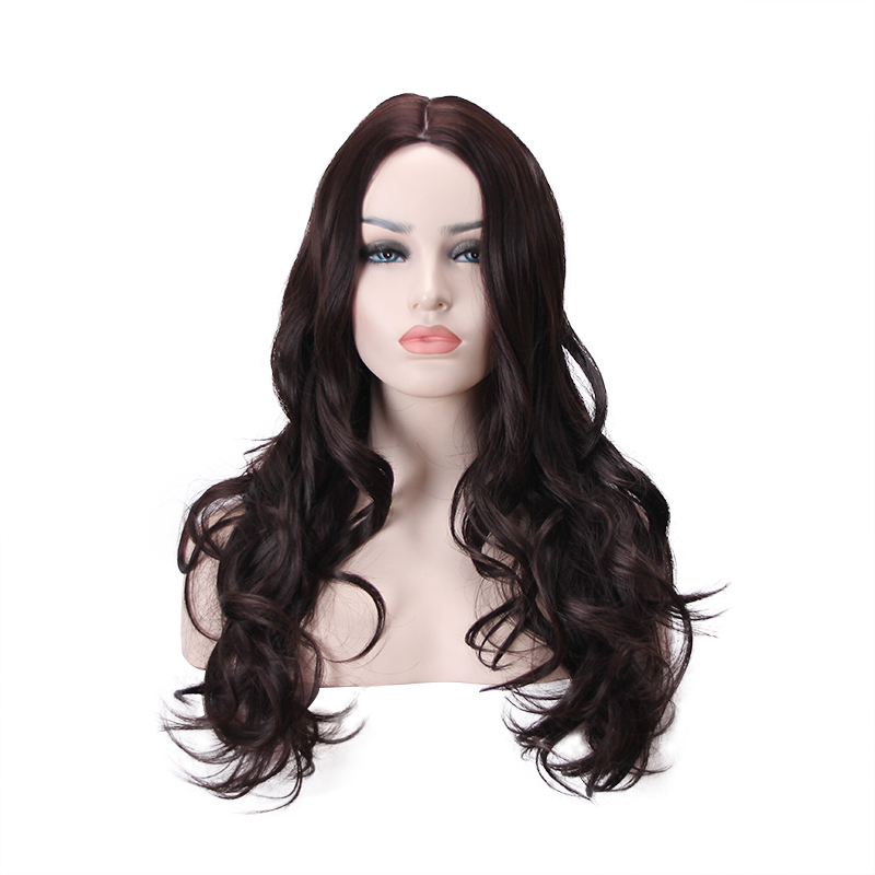 Amazon Medium African Wig European and American Ladies Long Curly Hair Matte High-Temperature Fiber Big Wave Wig Rose Intranet