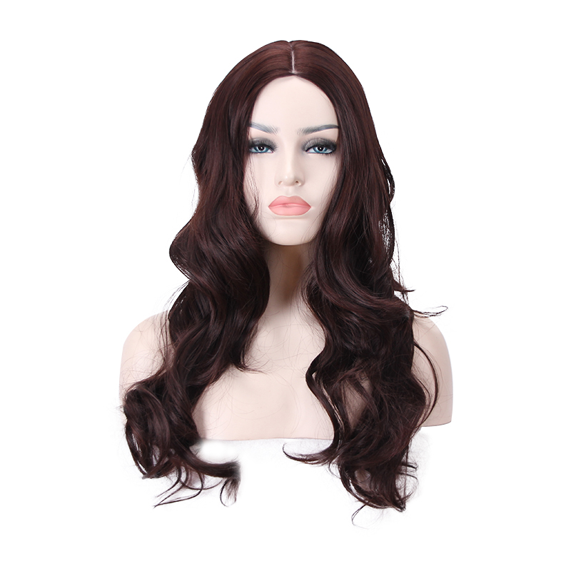Amazon Medium African Wig European and American Ladies Long Curly Hair Matte High-Temperature Fiber Big Wave Wig Rose Intranet