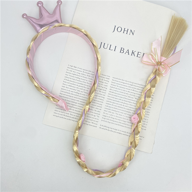 Children's Wig Princess Elsa Ice Snow Headband Wig Braid Festival Performance Party Hair Accessories Snowflake Children Headwear Children's Wig Princess Elsa Ice Snow Headband Wig Braid Festival Performance Party Hair Accessories Snowflake Children Headwear