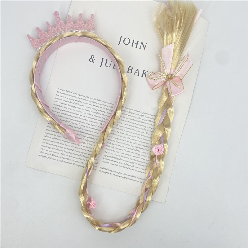 Children's Wig Princess Elsa Ice Snow Headband Wig Braid Festival Performance Party Hair Accessories Snowflake Children Headwear Children's Wig Princess Elsa Ice Snow Headband Wig Braid Festival Performance Party Hair Accessories Snowflake Children Headwear