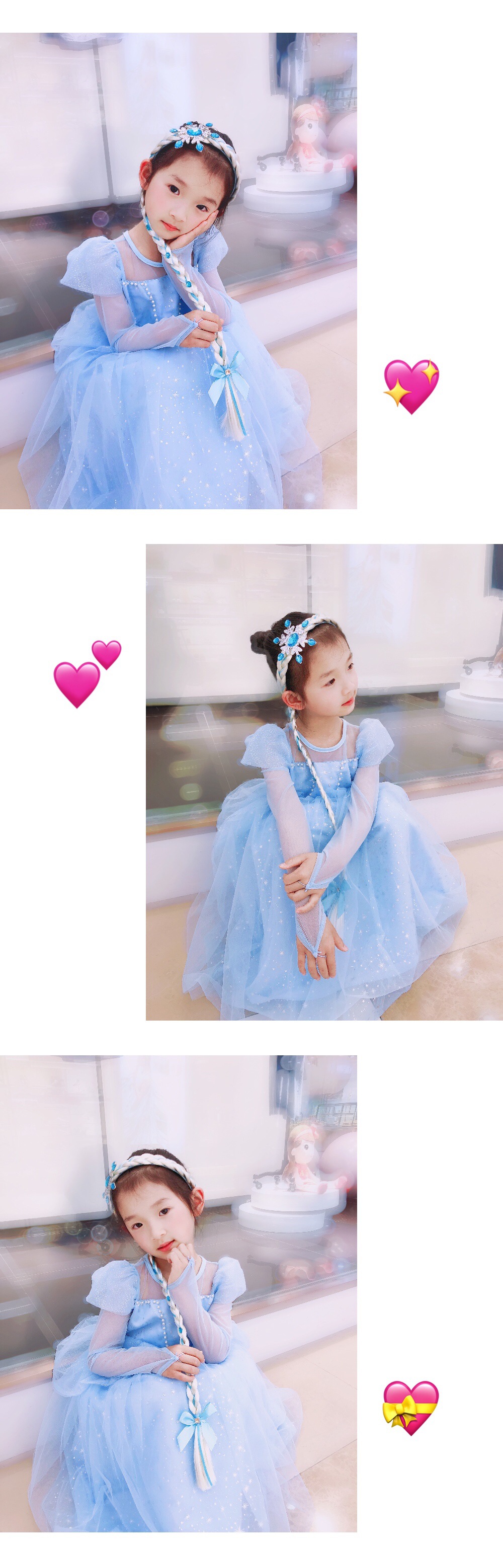 Children's Wig Princess Elsa Ice Snow Headband Wig Braid Festival Performance Party Hair Accessories Snowflake Children Headwear Children's Wig Princess Elsa Ice Snow Headband Wig Braid Festival Performance Party Hair Accessories Snowflake Children Headwear