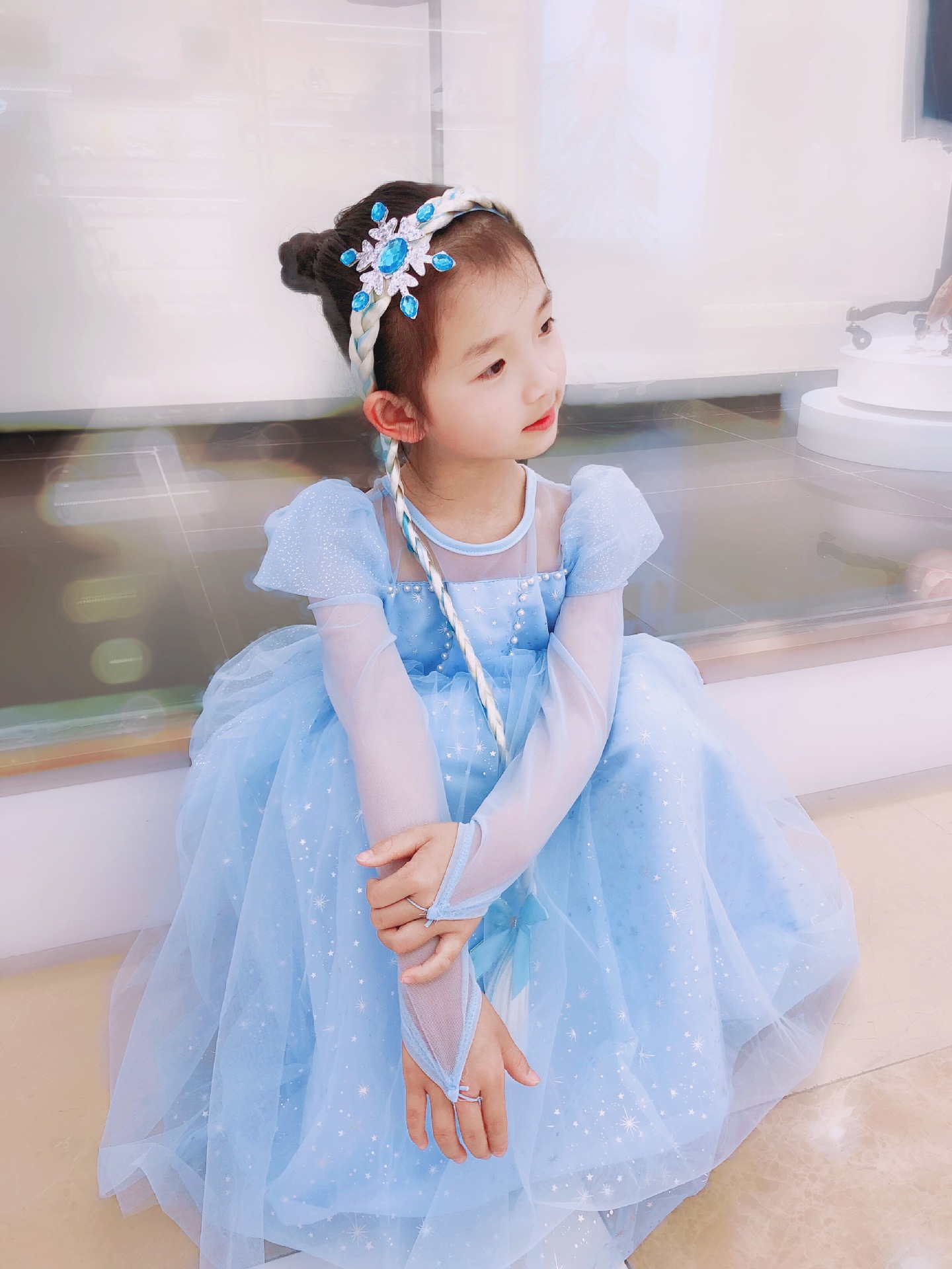 Children's Wig Princess Elsa Ice Snow Headband Wig Braid Festival Performance Party Hair Accessories Snowflake Children Headwear Children's Wig Princess Elsa Ice Snow Headband Wig Braid Festival Performance Party Hair Accessories Snowflake Children Headwear