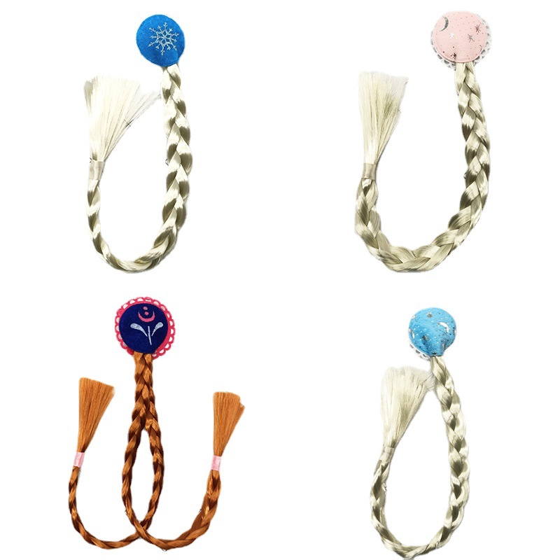 Frozen Same Style Amazon Festival Dress up Role-Playing Princess Girl Hairpin Elsa Style Wig Braid