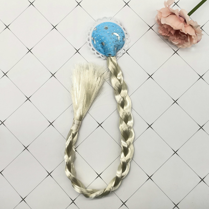 Frozen Same Style Amazon Festival Dress up Role-Playing Princess Girl Hairpin Elsa Style Wig Braid