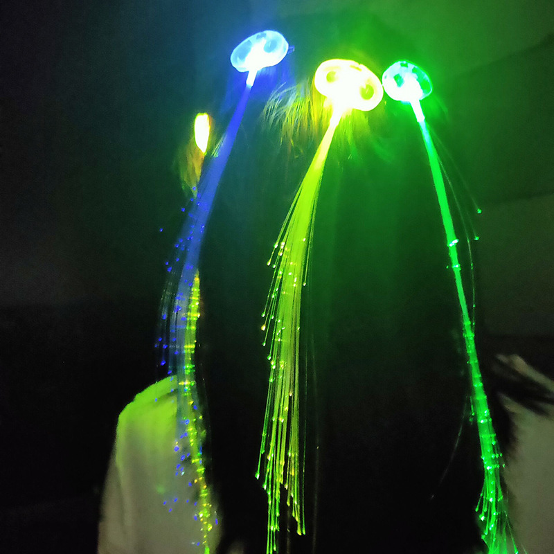 Led Shining Braid Creative Colorful Wig Fiber Barrettes Silk Braid Birthday Party Entertainment Flash Braid Led Shining Braid Creative Colorful Wig Fiber Barrettes Silk Braid Birthday Party Entertainment Flash Braid
