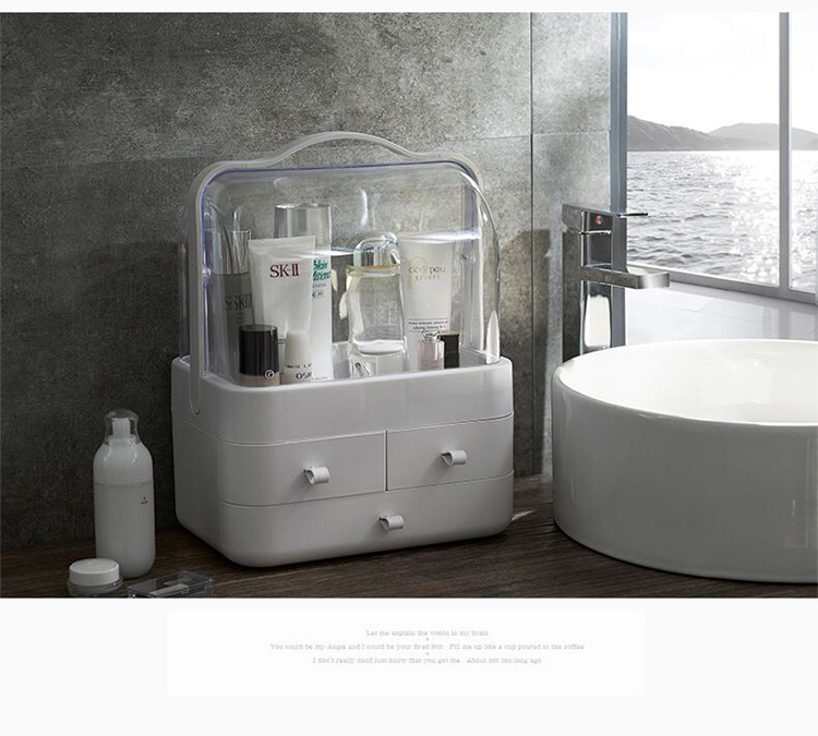 Wholesale cosmetic box storage box transparent drawer type portable skin care products storage box dustproof cosmetics storage box