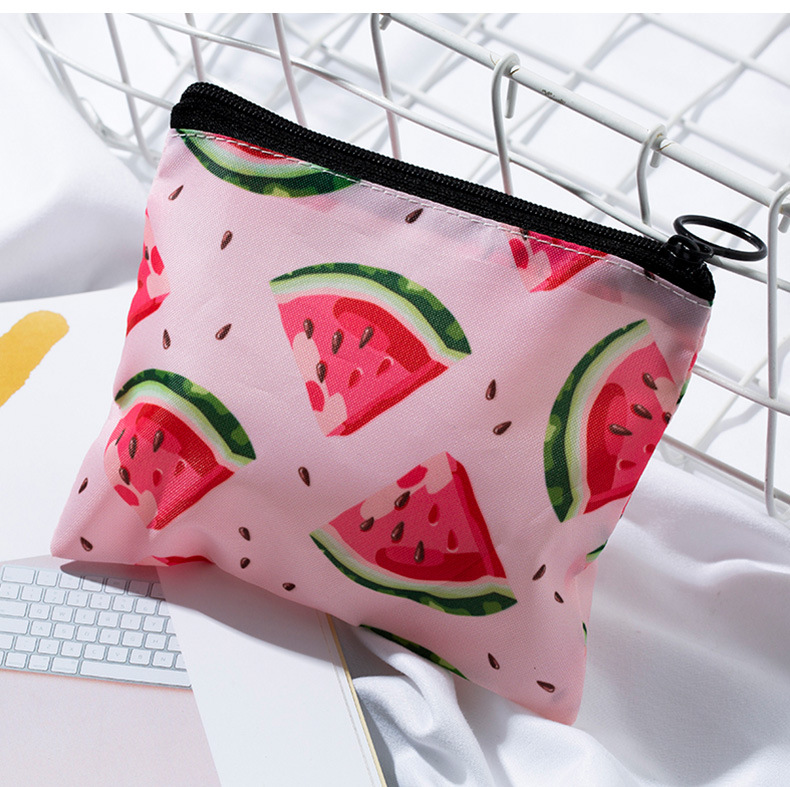 New Products in Stock Portable Printed Coin Purse Cute Cartoon Mini Fabric Small Cosmetic Bag Phone Card Bag Customization