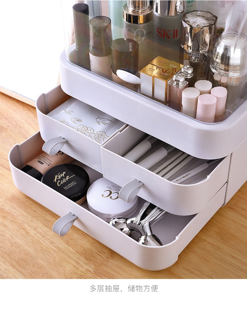 Korean-Style Dustproof Cosmetics Storage Box Drawer Desktop Transparent Hand Cosmetic Case Dressing Table Skin Care Products Finishing Korean-Style Dustproof Cosmetics Storage Box Drawer Desktop Transparent Hand Cosmetic Case Dressing Table Skin Care Products Finishing