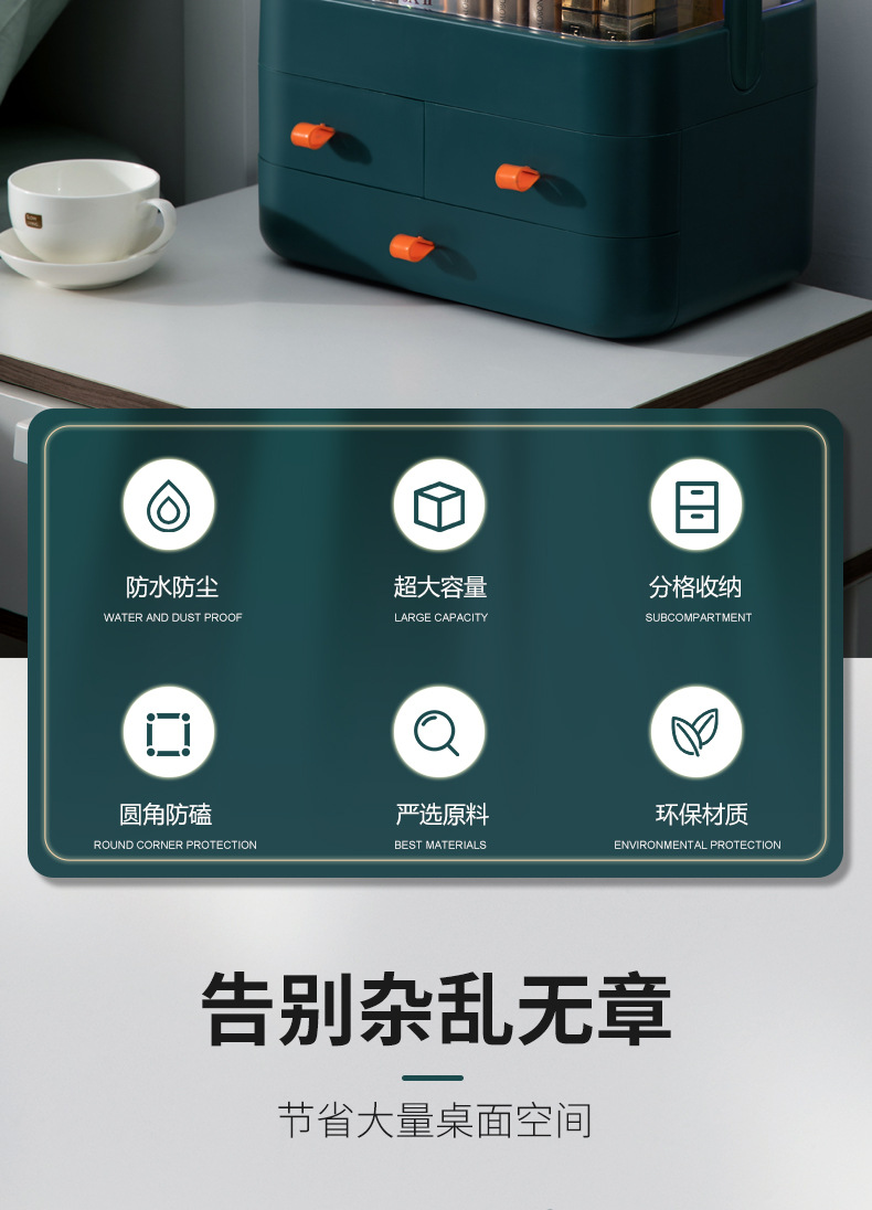 Korean-Style Dustproof Cosmetics Storage Box Drawer Desktop Transparent Hand Cosmetic Case Dressing Table Skin Care Products Finishing Korean-Style Dustproof Cosmetics Storage Box Drawer Desktop Transparent Hand Cosmetic Case Dressing Table Skin Care Products Finishing