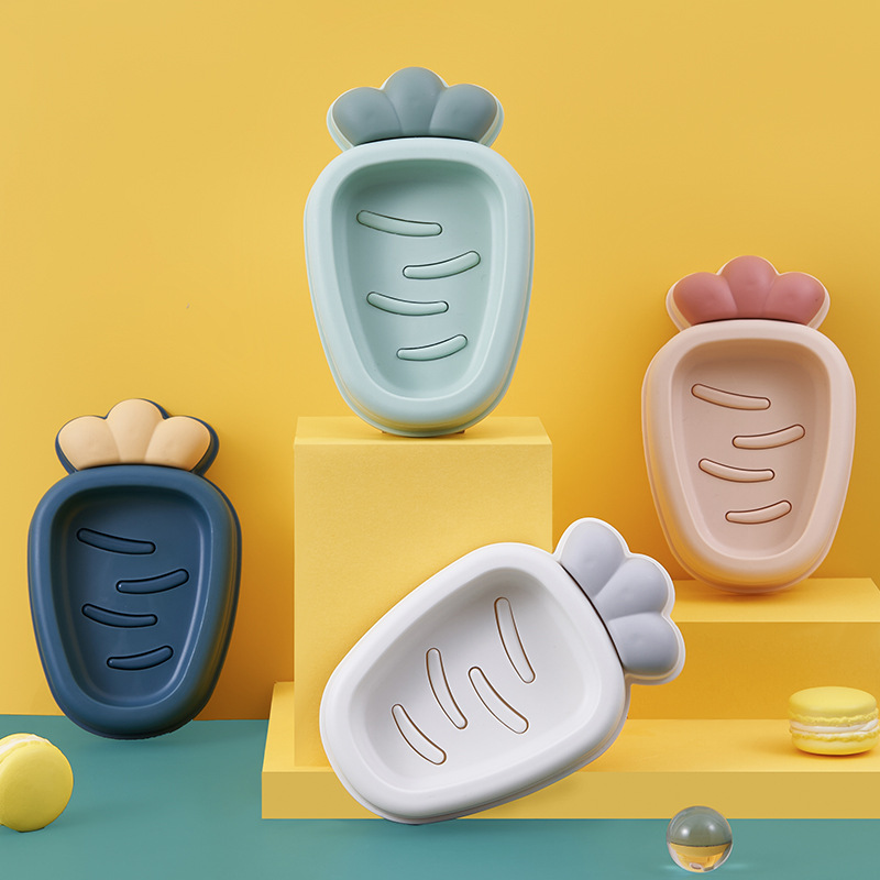 Radish Soap Box Creative Fat Soap Holder Punch-Free Soap Rack Soap Dish Draining Bathroom Drainage Soap Holder