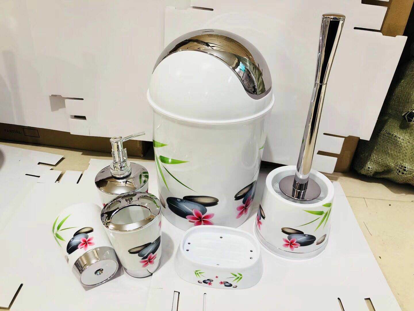 Plastic Set for Hotel Bathroom Lotion Bottle Toothbrush Holder Cup Water Cup Soap Box Toilet Brush Garbage Simple Three Or Four Piece Suit Plastic Set for Hotel Bathroom Lotion Bottle Toothbrush Holder Cup Water Cup Soap Box Toilet Brush Garbage Simple Three Or Four Piece Suit
