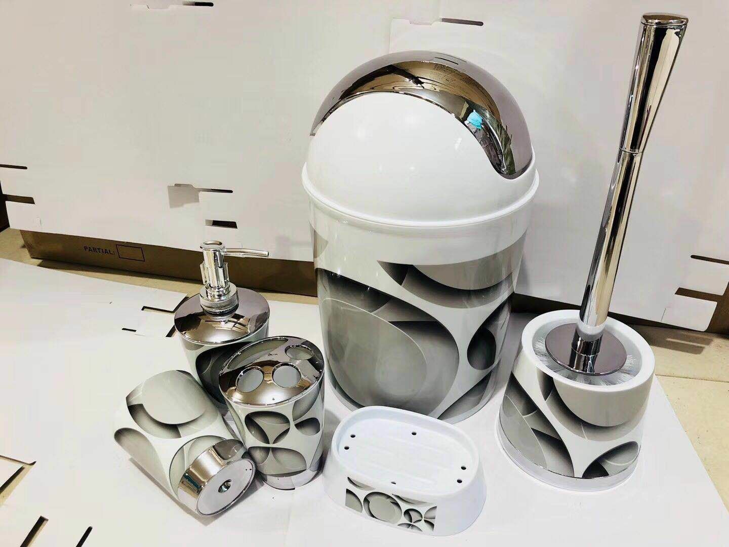 Plastic Set for Hotel Bathroom Lotion Bottle Toothbrush Holder Cup Water Cup Soap Box Toilet Brush Garbage Simple Three Or Four Piece Suit Plastic Set for Hotel Bathroom Lotion Bottle Toothbrush Holder Cup Water Cup Soap Box Toilet Brush Garbage Simple Three Or Four Piece Suit