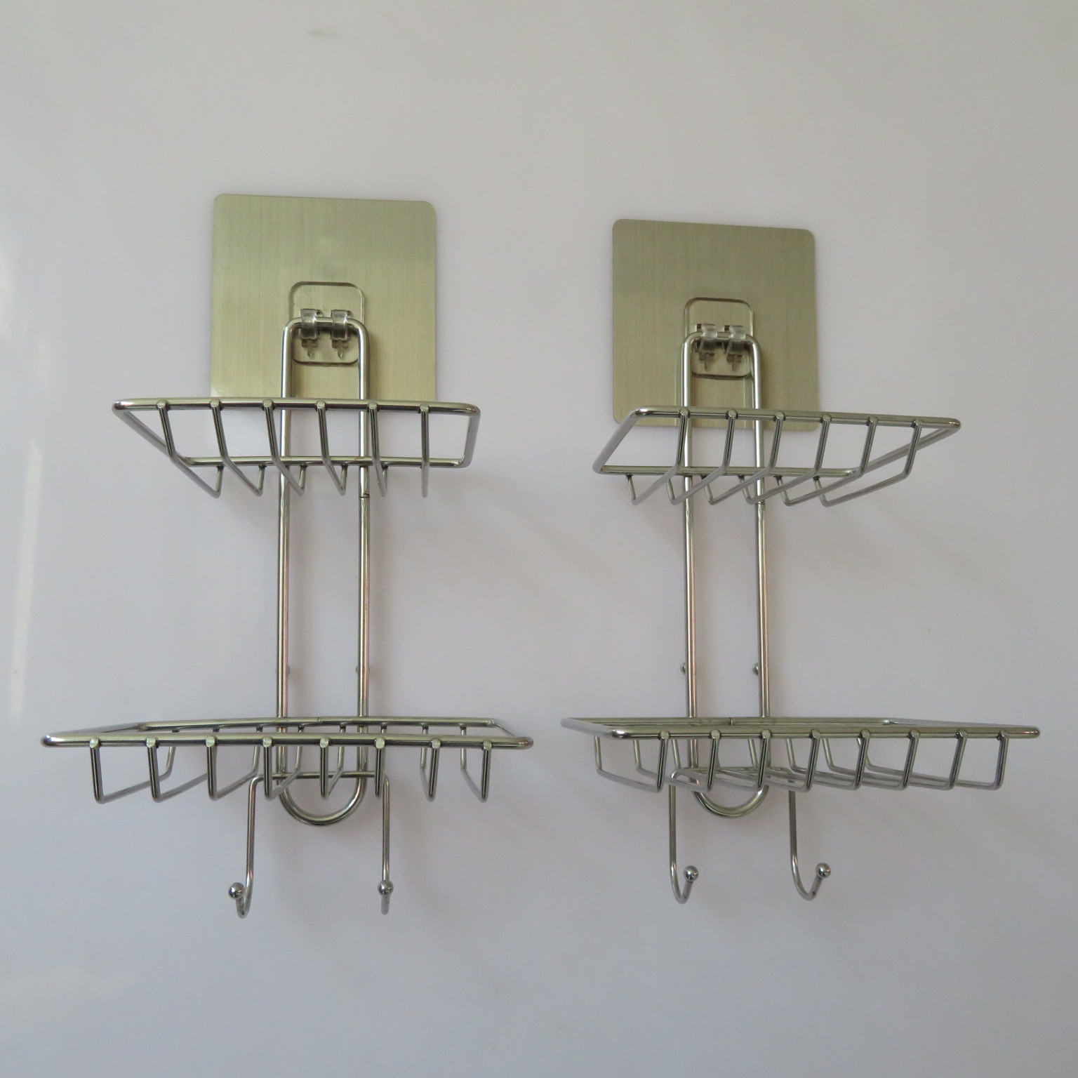 Stainless steel double soap box with hook, toilet creative Stainless steel double soap box soap box Stainless steel double soap box with hook, toilet creative Stainless steel double soap box soap box