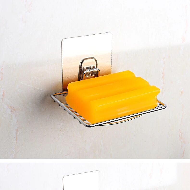 Stainless steel double soap box with hook, toilet creative Stainless steel double soap box soap box Stainless steel double soap box with hook, toilet creative Stainless steel double soap box soap box