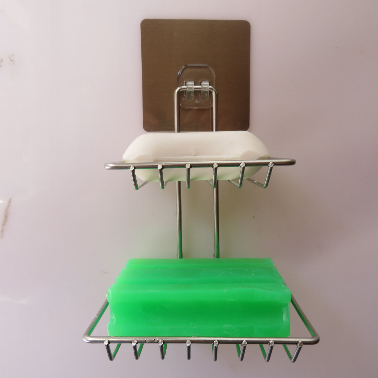 Stainless steel double soap box with hook, toilet creative Stainless steel double soap box soap box Stainless steel double soap box with hook, toilet creative Stainless steel double soap box soap box