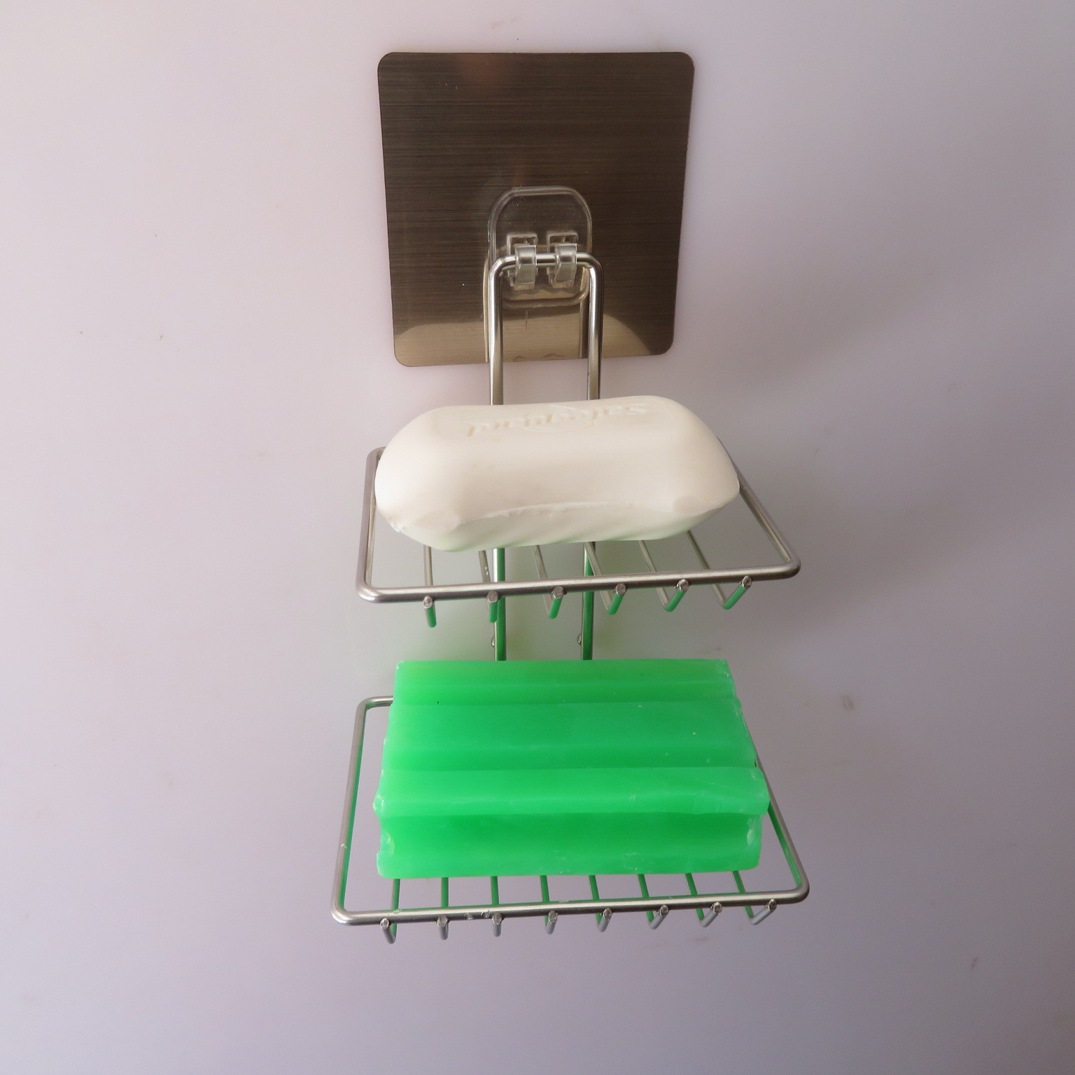 Stainless steel double soap box with hook, toilet creative Stainless steel double soap box soap box Stainless steel double soap box with hook, toilet creative Stainless steel double soap box soap box