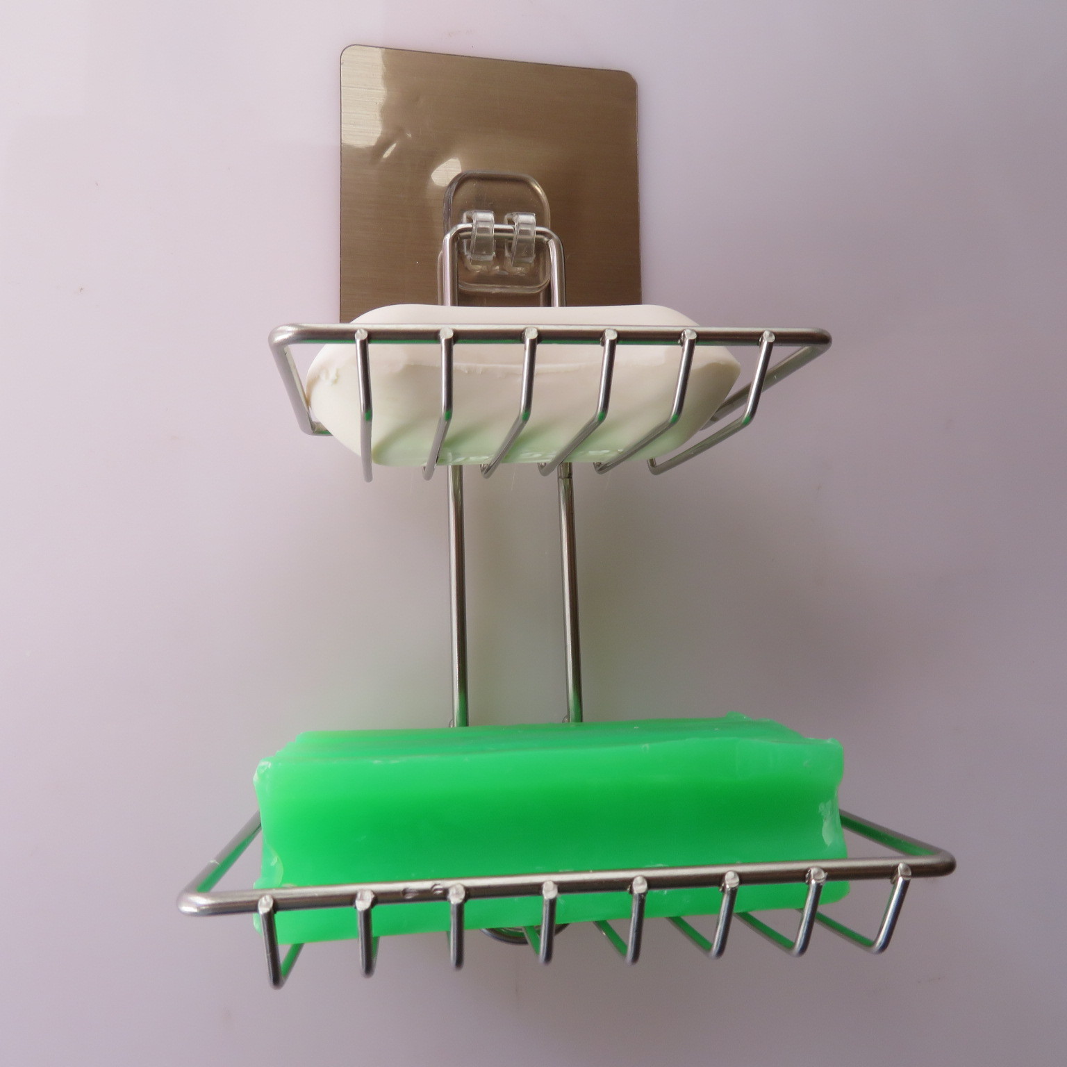 Stainless steel double soap box with hook, toilet creative Stainless steel double soap box soap box Stainless steel double soap box with hook, toilet creative Stainless steel double soap box soap box
