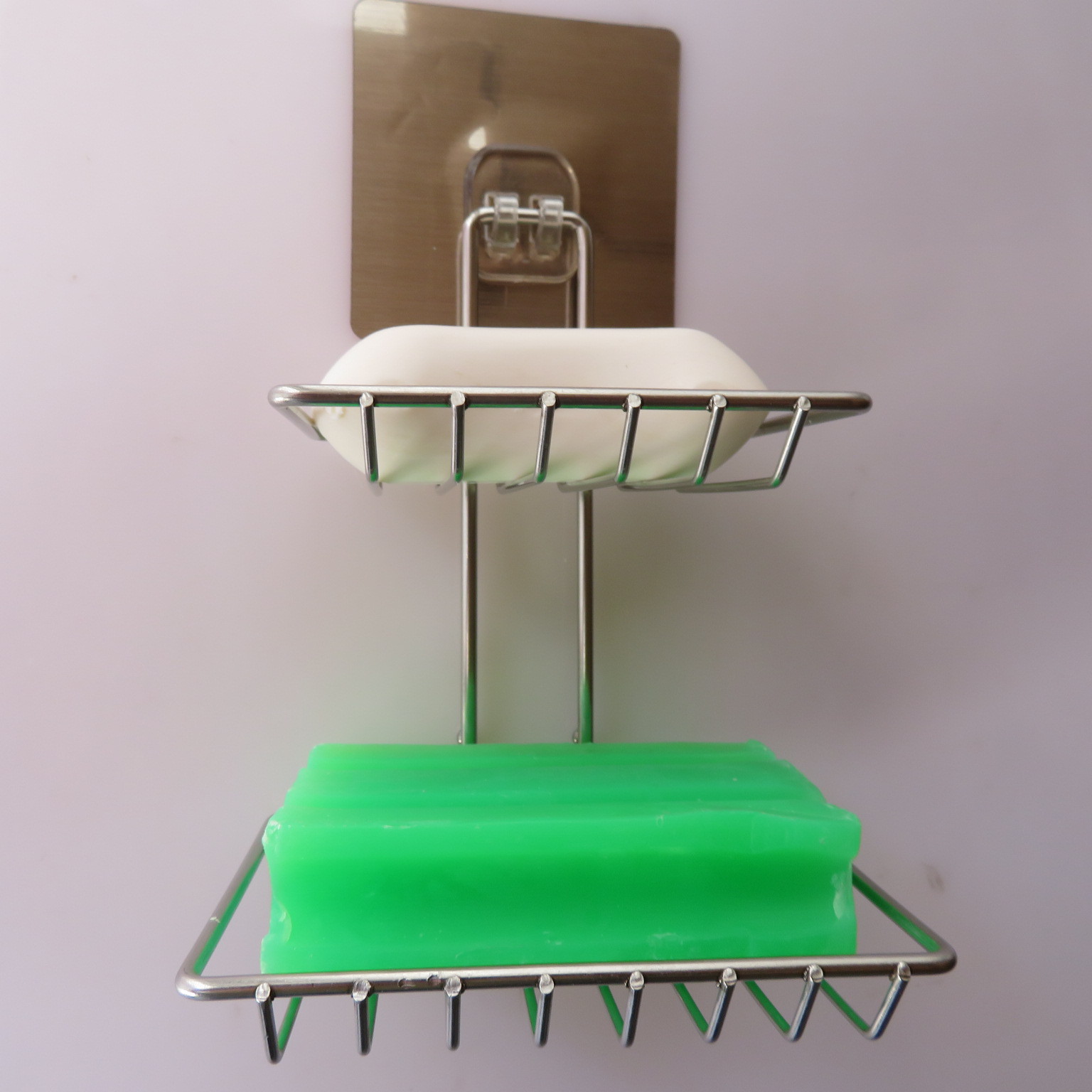 Stainless steel double soap box with hook, toilet creative Stainless steel double soap box soap box Stainless steel double soap box with hook, toilet creative Stainless steel double soap box soap box