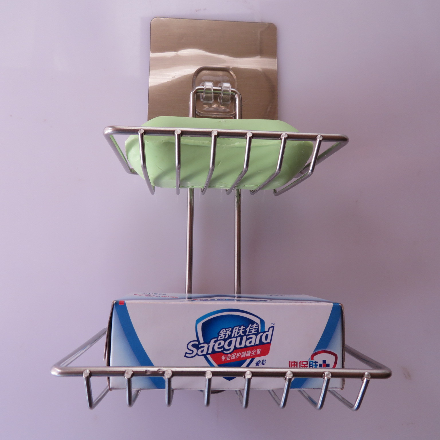 Stainless steel double soap box with hook, toilet creative Stainless steel double soap box soap box Stainless steel double soap box with hook, toilet creative Stainless steel double soap box soap box