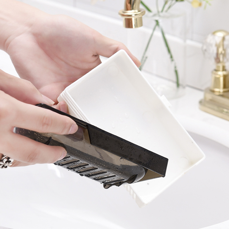 Non - trace adsorption double soap box asphalt racks wall hanging bathroom soap box soap box manufacturers wholesale