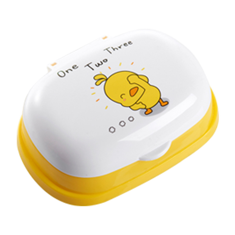 Creative Trending Small Yellow Duck Soap Box Multicolor Unique Soap Dish Soap Box Simple Children&#039;s Closable Soap Box