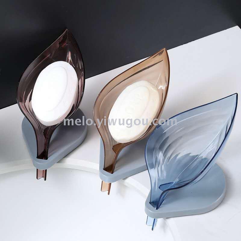 Creative leaf shaped soap box suction cup soap box kitchen dishwashing brush shelf Creative leaf shaped soap box suction cup soap box kitchen dishwashing brush shelf